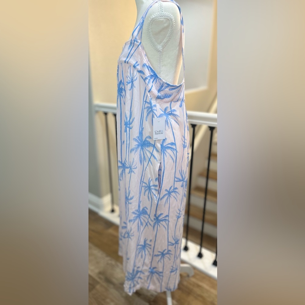 pajamas pjs Palm-Print Chemise nightgown Sleeveless size XL - Picture 8 of 16